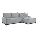 Ver imagem 3 de Sofá Linho 3 Lugares 264cm com Chaise Lado Direito Barra Branco Gelo/Preto