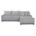 Ver imagem 5 de Sofá Linho 3 Lugares 264cm com Chaise Lado Direito Barra Branco Gelo/Preto