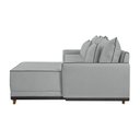 Ver imagem 7 de Sofá Linho 3 Lugares 264cm com Chaise Lado Direito Barra Branco Gelo/Preto