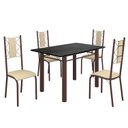 Ver imagem 2 de Conjunto Sala de Jantar Bahia Mesa Tubo 120x75cm Tampo Madeira Indiana com 4 Cadeiras