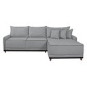 Ver imagem 5 de Sofá Linho 3 Lugares 264cm com Chaise Lado Direito Barra Cinza/Preto