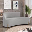 Ver imagem 2 de Sofá 3 Lugares Orgânico 180cm Pé Dourado Morgan Suede Cinza D03 - D'Rossi
