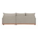 Ver imagem 6 de Sofá Linho 3 Lugares 264cm com Chaise Lado Direito Barra Bege Creme/Paçoca