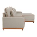 Ver mais imagens de Sofá Linho 3 Lugares 264cm com Chaise Lado Direito Barra Bege Creme/Paçoca
