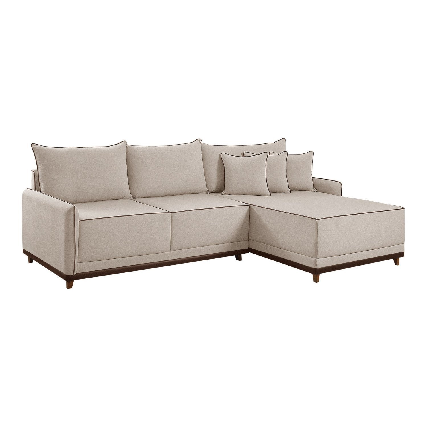 Sofá Linho 3 Lugares 264cm com Chaise Lado Direito Barra - 3