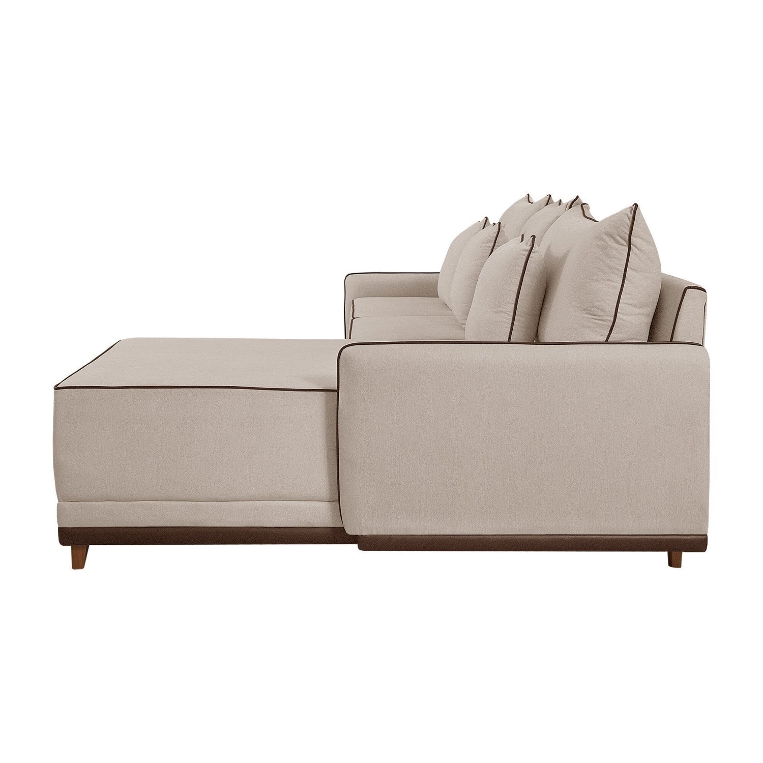 Sofá Linho 3 Lugares 264cm com Chaise Lado Direito Barra - 7