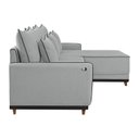 Ver mais imagens de Sofá Linho 3 Lugares 264cm com Chaise Lado Direito e Kit USB Barra Branco Gelo/Preto