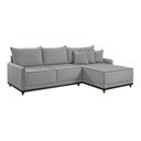 Ver imagem 3 de Sofá Linho 3 Lugares 264cm com Chaise Lado Direito e Kit USB Barra Cinza/Preto
