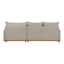 Ver imagem 6 de Sofá Linho 3 Lugares 264cm com Chaise Lado Direito e Kit USB Barra Bege Creme/Paçoca