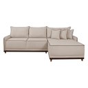 Ver imagem 5 de Sofá Linho 3 Lugares 264cm com Chaise Lado Direito e Kit USB Barra Bege Cru/Marrom