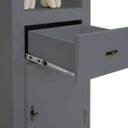 Ver imagem 4 de Estante para Sala 2 Prateleiras 1 Gaveta 1 Porta Pés Luiz Xv 60104 Linz Móveis - Cinza/imbuia Glazer
