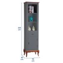 Ver imagem 5 de Estante para Sala 2 Prateleiras 1 Gaveta 1 Porta Pés Luiz Xv 60104 Linz Móveis - Cinza/imbuia Glazer