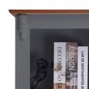 Ver imagem 2 de Estante para Sala 2 Prateleiras 1 Gaveta 1 Porta Pés Luiz Xv 60104 Linz Móveis - Cinza/imbuia Glazer