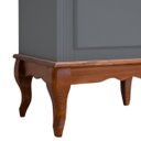 Ver imagem 3 de Estante para Sala 2 Prateleiras 1 Gaveta 1 Porta Pés Luiz Xv 60104 Linz Móveis - Cinza/imbuia Glazer