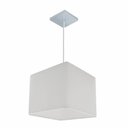 Ver imagem 1 de Lustre Pendente Quadrado Vivare Md-4058 Cúpula em Tecido 21/25x25cm - Bivolt Branco 127/220v