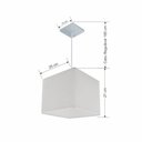 Ver imagem 2 de Lustre Pendente Quadrado Vivare Md-4058 Cúpula em Tecido 21/25x25cm - Bivolt Branco 127/220v