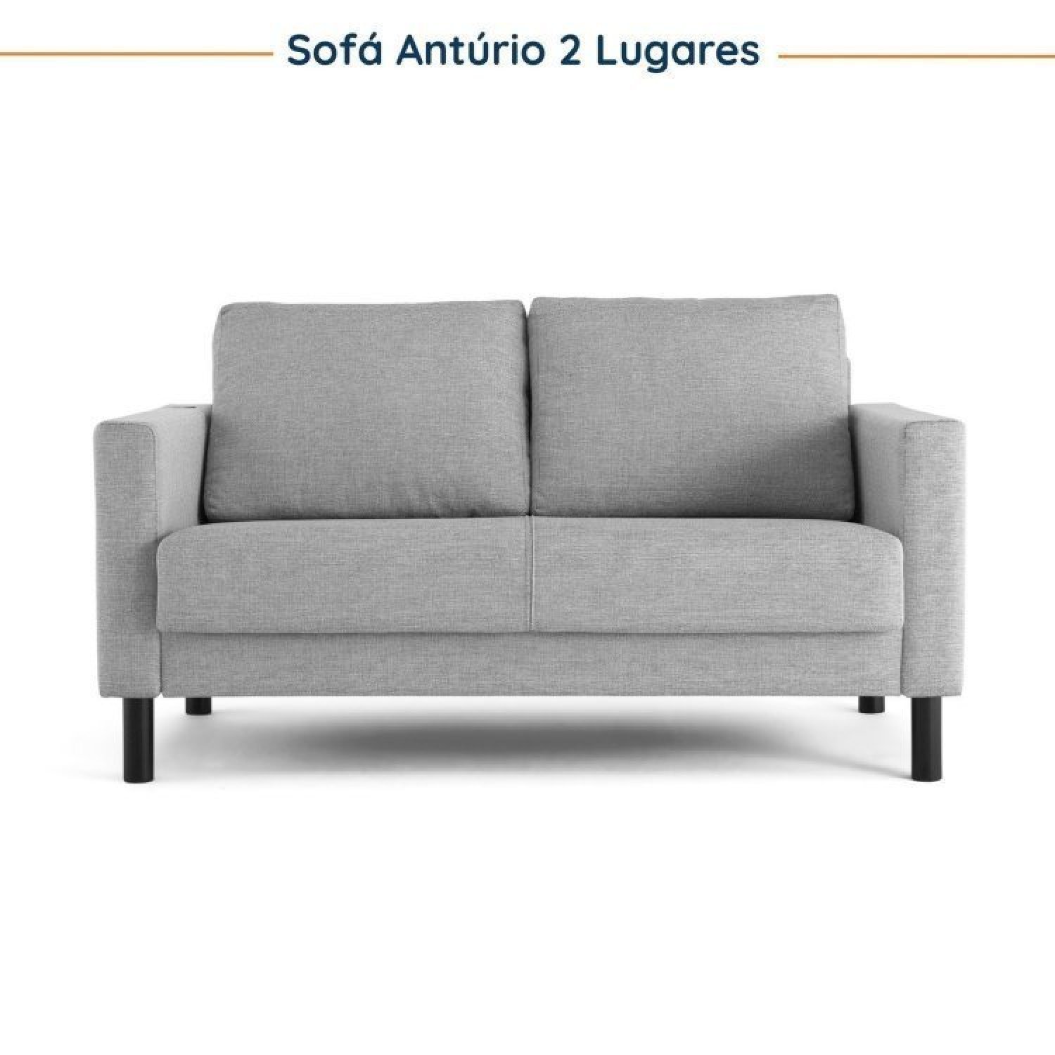 Conjunto Sofá 2 Lugares com USB e 2 Poltronas em Linho Antúrio CabeCasa MadeiraMadeira - 7