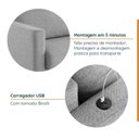 Ver imagem 5 de Conjunto Sofá Lugares com USB e 2 Poltronas em Linho Antúrio CabeCasa MadeiraOriginals Cinza