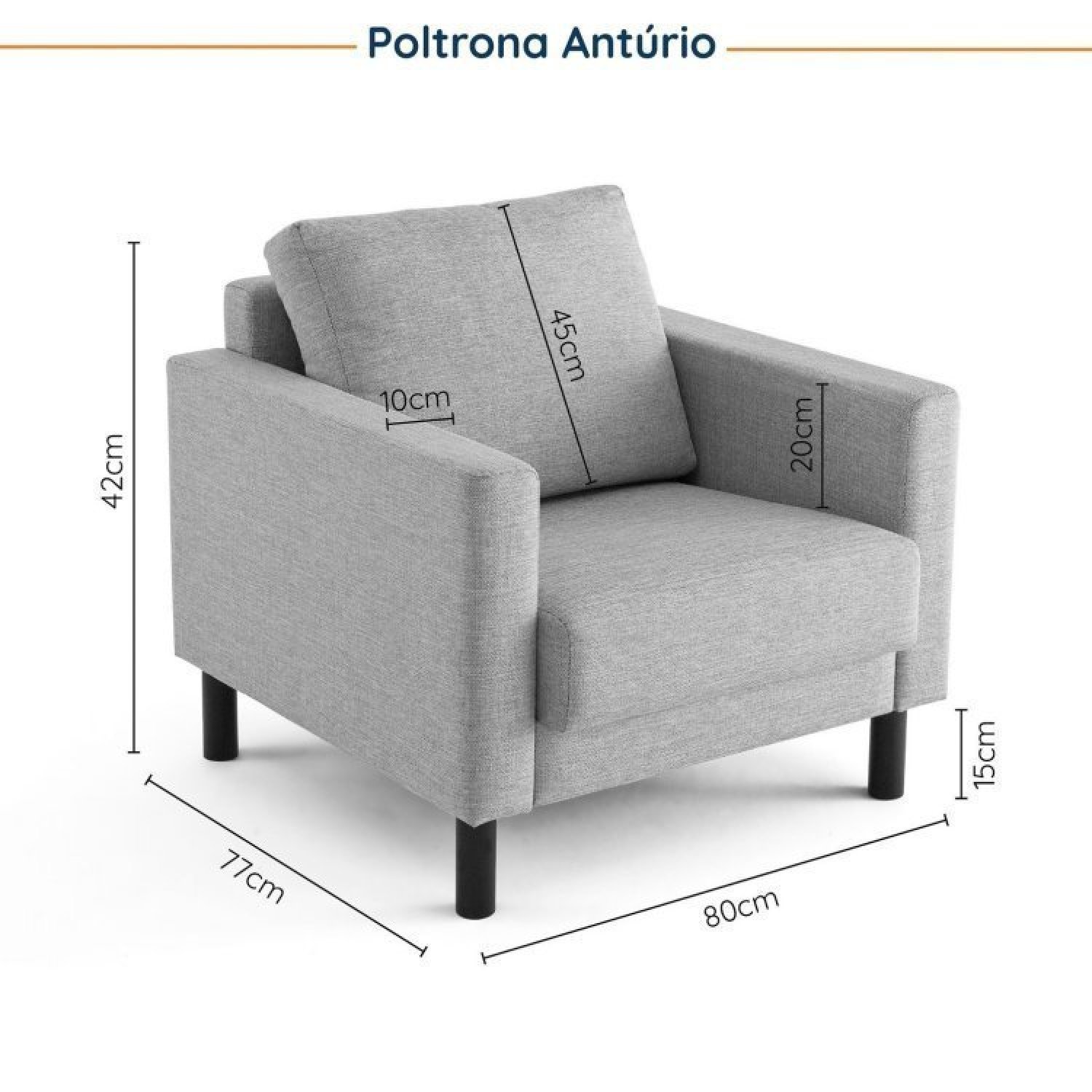 Conjunto Sofá 2 Lugares com USB e 2 Poltronas em Linho Antúrio CabeCasa MadeiraMadeira - 4