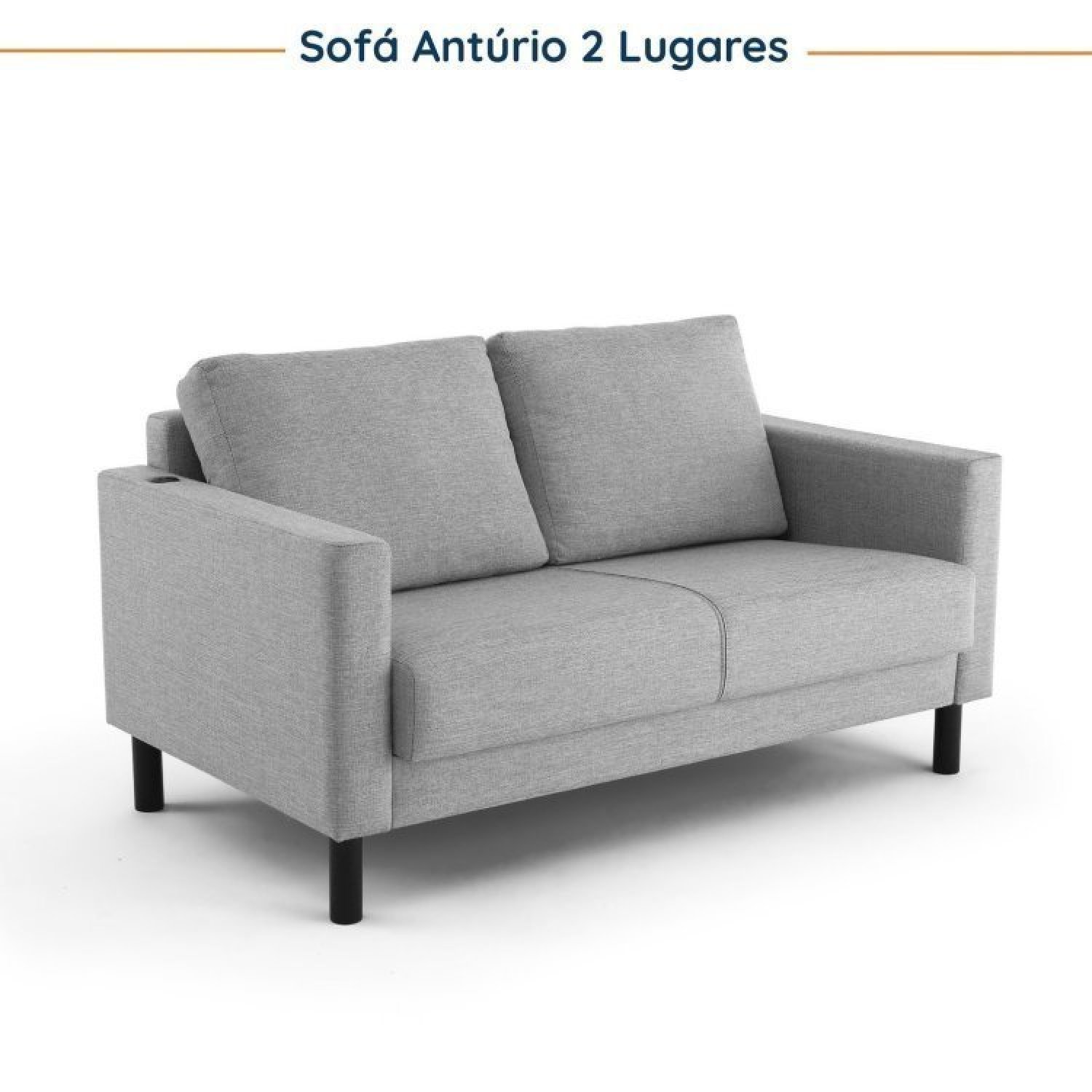 Conjunto Sofá 2 Lugares com USB e 2 Poltronas em Linho Antúrio CabeCasa MadeiraMadeira - 6