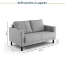 Ver imagem 3 de Conjunto Sofá Lugares com USB e 2 Poltronas em Linho Antúrio CabeCasa MadeiraOriginals Cinza