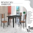 Ver imagem 6 de Conjunto Sala de Jantar Bahia Mesa Tubo 120x75cm Tampo Madeira Indiana com 4 Cadeiras