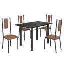 Ver imagem 2 de Conjunto Sala de Jantar Bahia Mesa Tubo 120x75cm Tampo Madeira Indiana com 4 Cadeiras