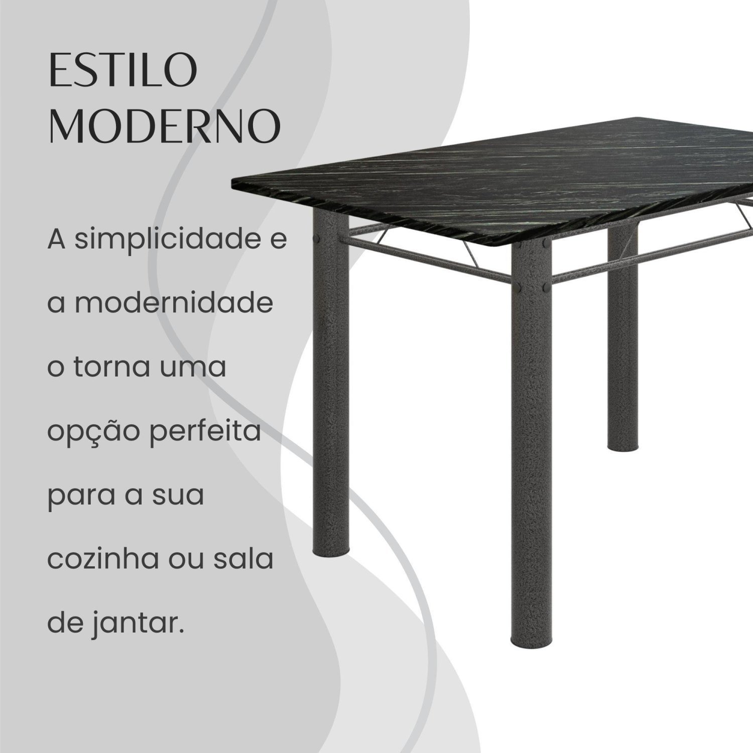 Conjunto Sala de Jantar Bahia Mesa Tubo 120x75cm Tampo Madeira Indiana com 4 Cadeiras - 7