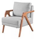 Ver imagem 2 de Kit 2 Poltronas Mona Linho Cinza - Kimi Design
