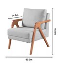Ver imagem 4 de Kit 2 Poltronas Mona Linho Cinza - Kimi Design