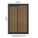 Ver imagem 4 de Guarda-roupa Solteiro 2 Portas de Correr 4 Gavetas Preto/rustic Vivare Plus Madesa