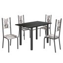 Ver imagem 2 de Conjunto Sala de Jantar Bahia Mesa Tubo 120x75cm Tampo Madeira Indiana com 4 Cadeiras