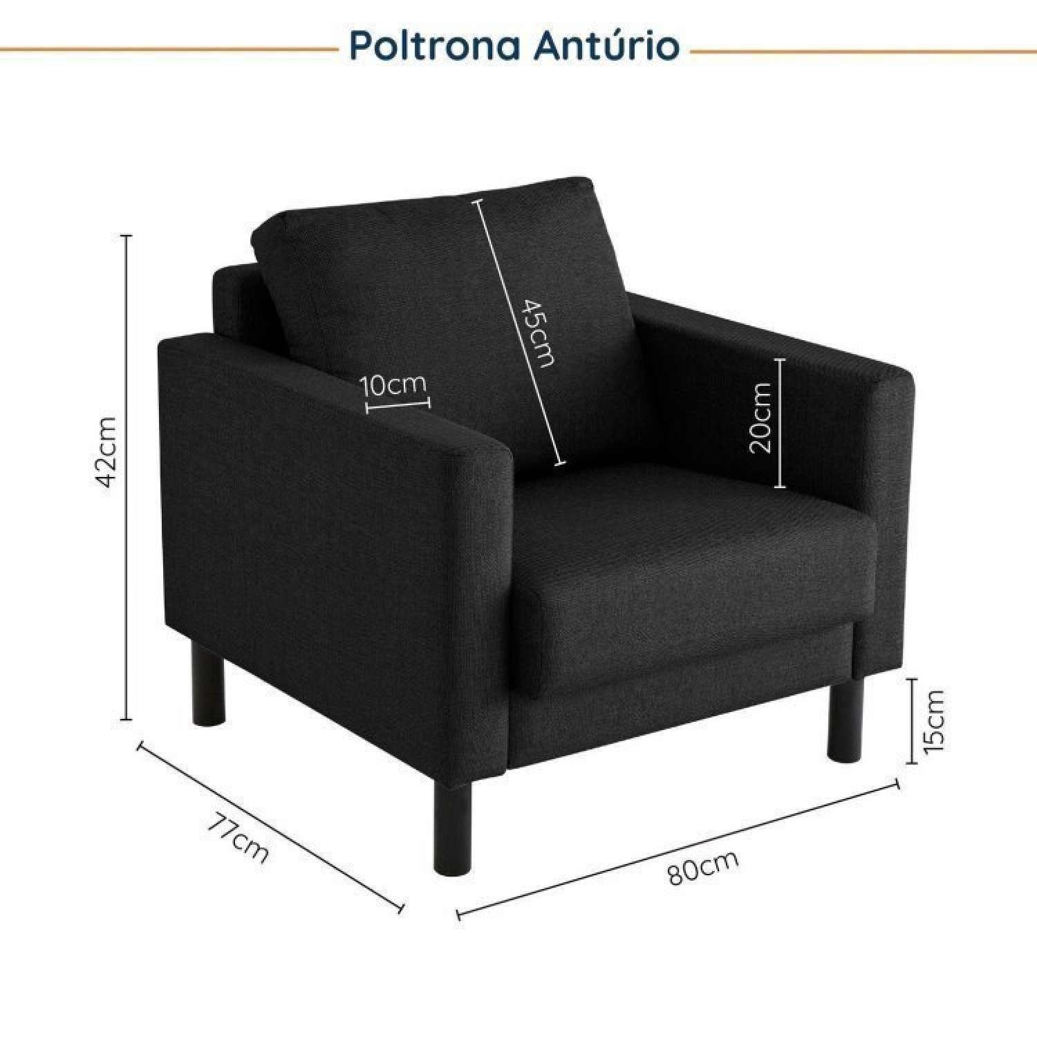 Conjunto Sofá 2 Lugares com USB e 2 Poltronas em Linho Antúrio CabeCasa MadeiraMadeira - 4