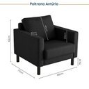 Ver imagem 4 de Conjunto Sofá Lugares com USB e 2 Poltronas em Linho Antúrio CabeCasa MadeiraOriginals Cinza Escuro