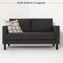 Ver imagem 7 de Conjunto Sofá Lugares com USB e 2 Poltronas em Linho Antúrio CabeCasa MadeiraOriginals Cinza Escuro