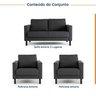 Conjunto Sofá 2 Lugares com USB e 2 Poltronas em Linho Antúrio CabeCasa MadeiraOriginals - 2