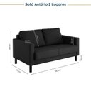 Ver imagem 3 de Conjunto Sofá Lugares com USB e 2 Poltronas em Linho Antúrio CabeCasa MadeiraOriginals Cinza Escuro