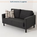 Ver imagem 6 de Conjunto Sofá Lugares com USB e 2 Poltronas em Linho Antúrio CabeCasa MadeiraOriginals Cinza Escuro