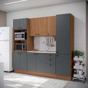 Ver imagem 1 de Cozinha Modulada Pixel Kappesberg 100% Mdp Canela/cinza Sagrado/canela 240cm