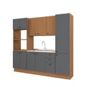 Ver imagem 6 de Cozinha Modulada Pixel Kappesberg 100% Mdp Canela/cinza Sagrado/canela 240cm