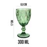 Taça de Vidro Diamond Diamante Verde 300ml Água Class Home - 2