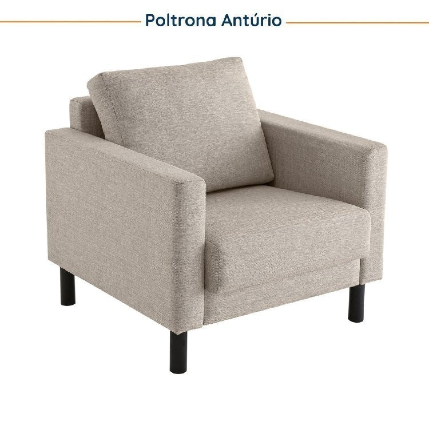 Conjunto Sofá 2 Lugares com USB e 2 Poltronas em Linho Antúrio CabeCasa MadeiraMadeira - 9