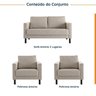 Conjunto Sofá 2 Lugares com USB e 2 Poltronas em Linho Antúrio CabeCasa MadeiraOriginals - 2
