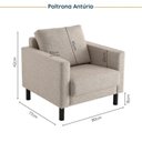 Ver imagem 4 de Conjunto Sofá Lugares com USB e 2 Poltronas em Linho Antúrio CabeCasa MadeiraOriginals Bege