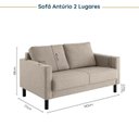 Ver imagem 3 de Conjunto Sofá Lugares com USB e 2 Poltronas em Linho Antúrio CabeCasa MadeiraOriginals Bege