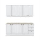 Ver imagem 2 de Cozinha Compacta Modulada 100% MDF Estilo Americano 4 Peças com 9 Portas e 3 Gavetas 191,5x220x51cm