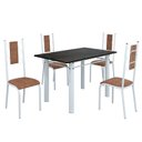 Ver imagem 2 de Conjunto Sala de Jantar Bahia Mesa Tubo 120x75cm Tampo Madeira Indiana com 4 Cadeiras