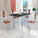 Ver imagem 1 de Conjunto Sala de Jantar Bahia Mesa Tubo 120x75cm Tampo Madeira Indiana com 4 Cadeiras