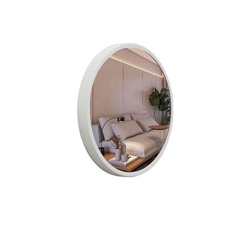 Espelho Redondo 40cm Moldura em Alumínio - Branco