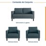 Conjunto Sofá 2 Lugares com USB e 2 Poltronas em Linho Antúrio CabeCasa MadeiraOriginals - 2
